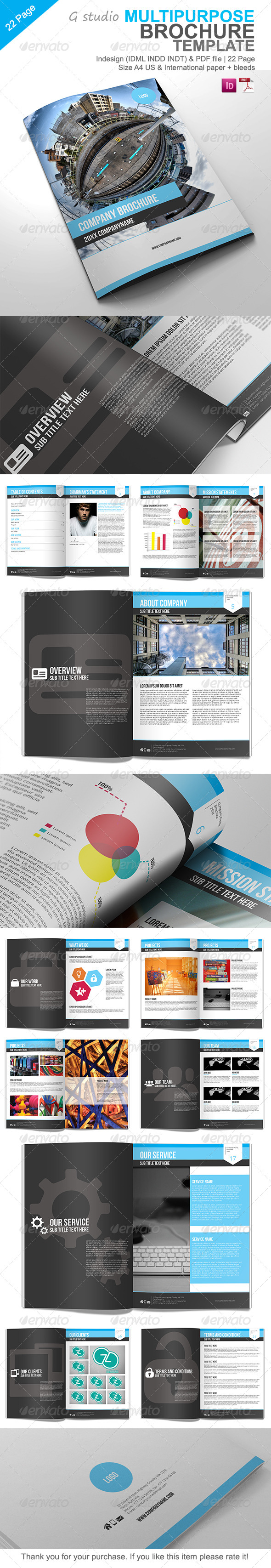 Gstudio Multipurpose Brochure Template - Corporate Brochures
