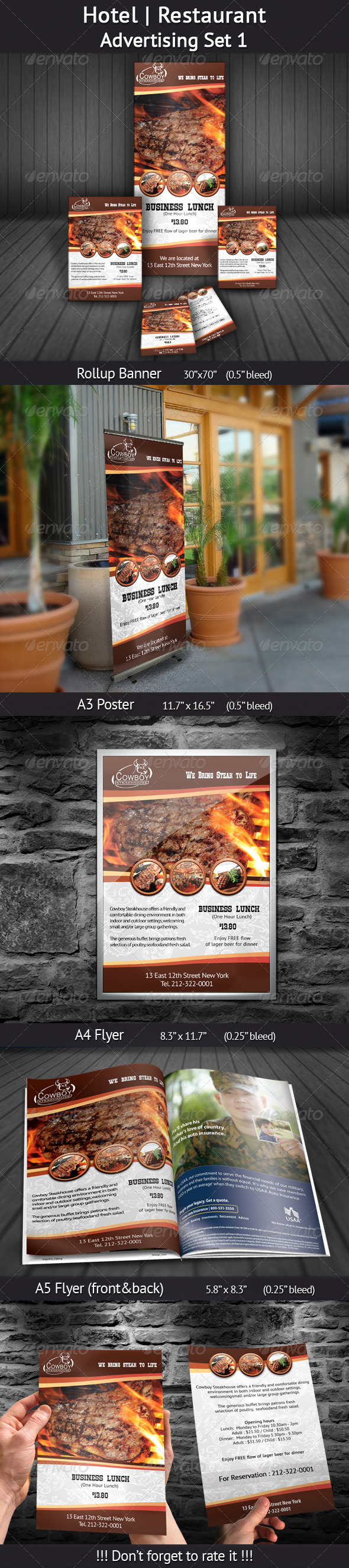 Hotel | Restaurant Advertising Set 1 - Restaurant Flyers