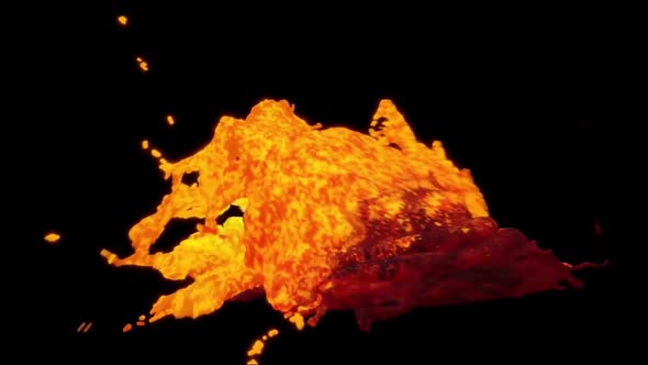 Magma Ejection On A Black Background 4