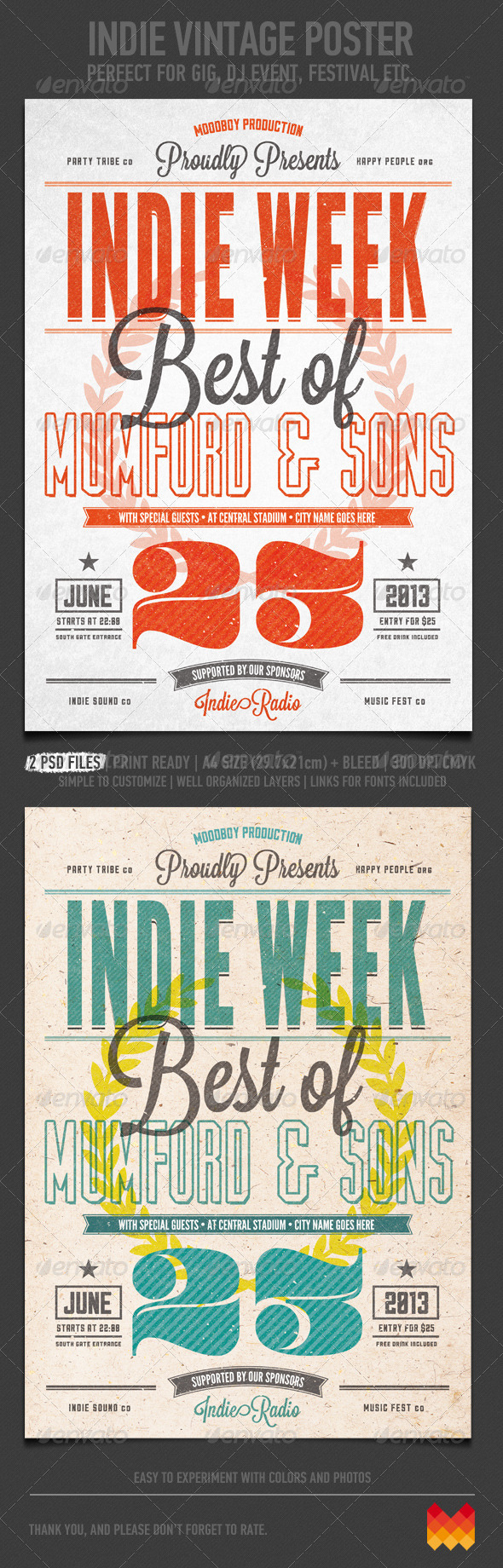 Indie Vintage Flyer/Poster - Flyers Print Templates