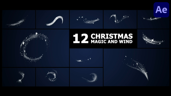 Christmas Magic Wind Elements | After Effects Elements template preview