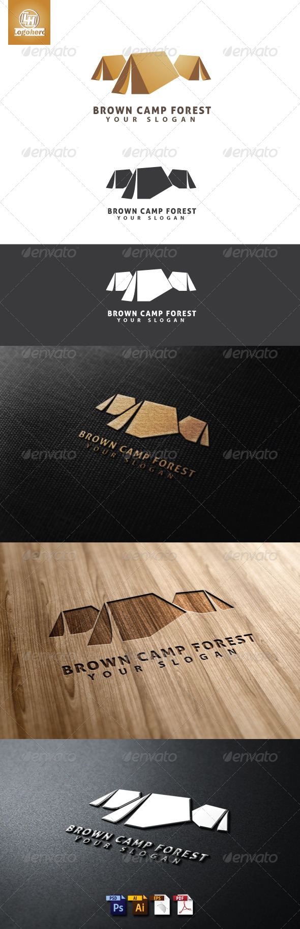 Brown Camp Forest Logo Template - Buildings Logo Templates
