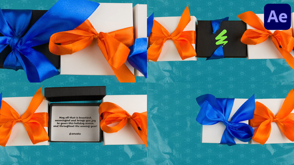 Christmas Giftbox Greetings Stop Motion | After Effects Logo Stings template preview