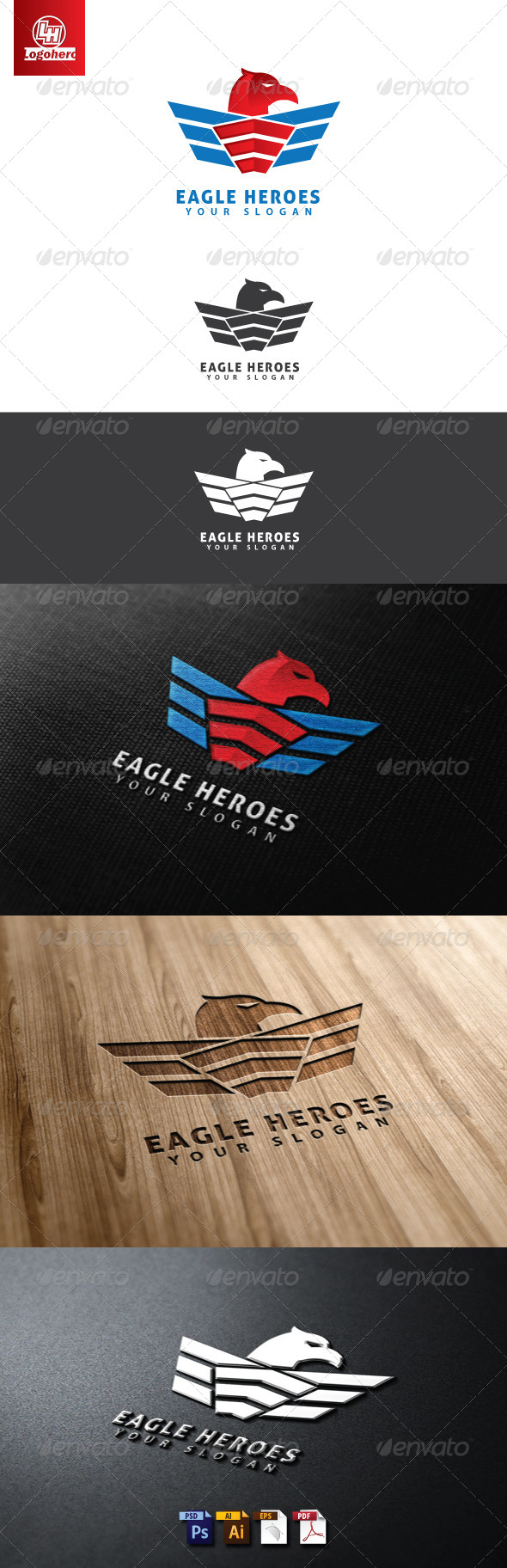 Eagle Heroes Logo Template - Animals Logo Templates