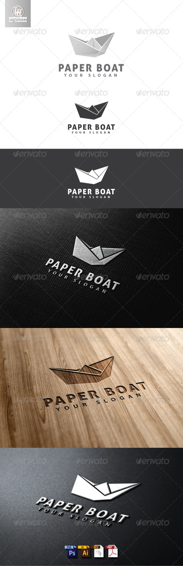 Paper Boat Logo Template - Objects Logo Templates