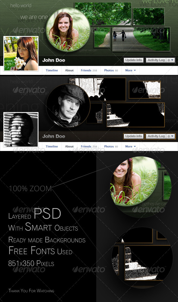 Facebook Timeline Cover with Grid and Circle - Facebook Timeline Covers Social Media