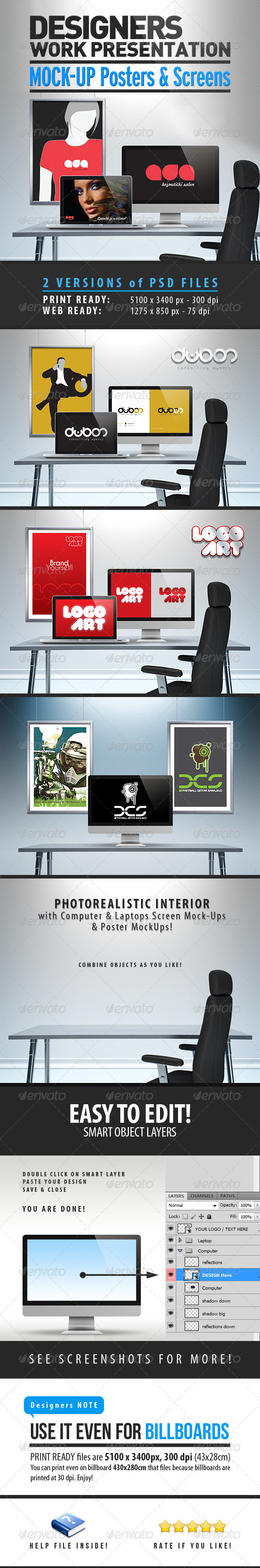 Designers Work Mock-Up - Miscellaneous Product Mock-Ups