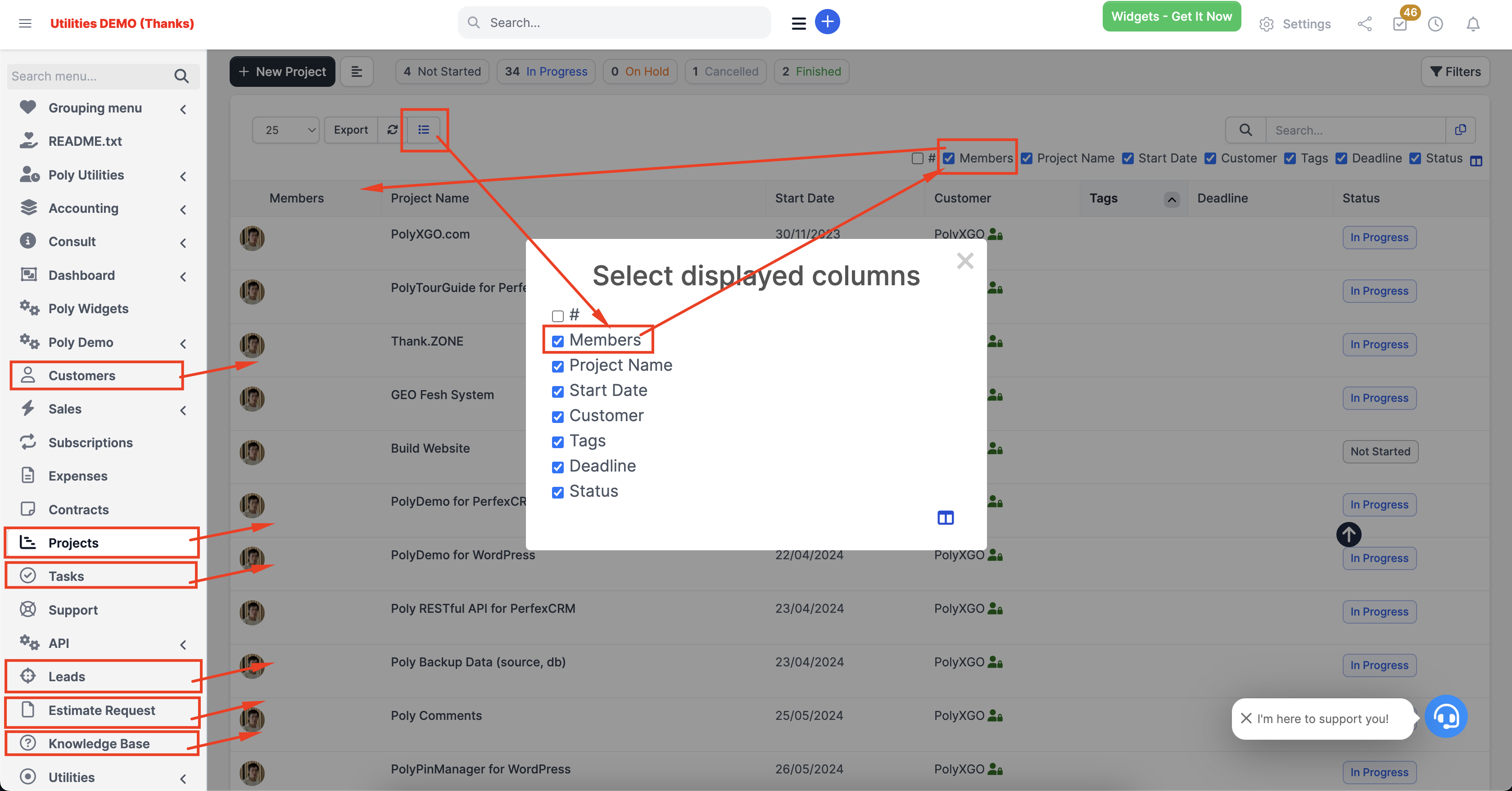 PolyUtilities for Perfex CRM: Quick Access Menu, Custom JS, CSS, and More - 27