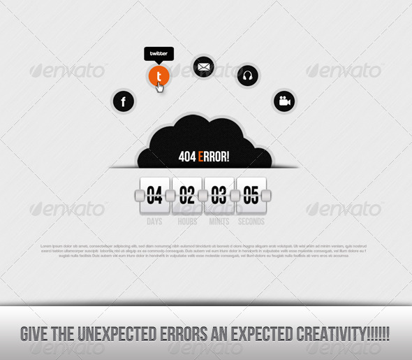 White Error - 404 Pages Web Elements