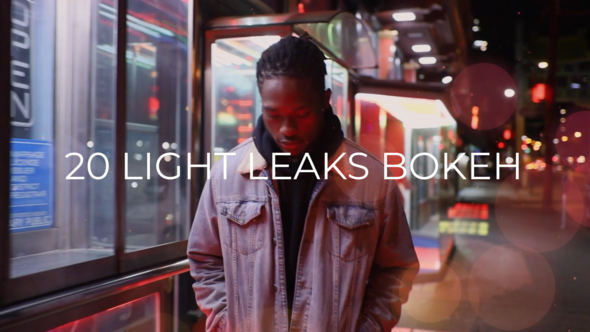 20 Bokeh Light Leaks Overlays Elements template preview
