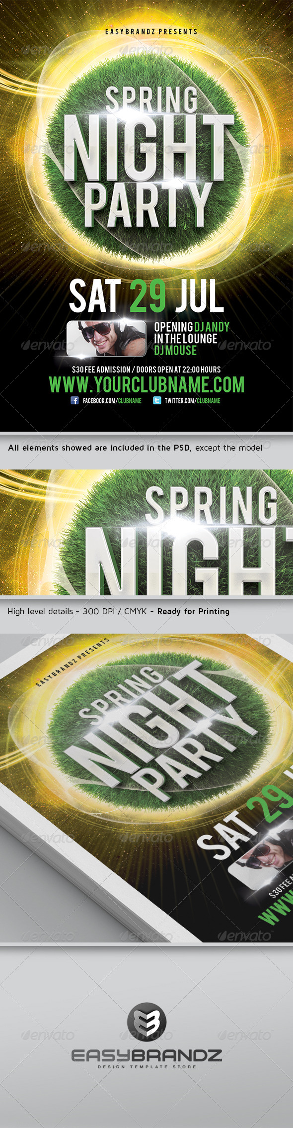 Spring Night Flyer Template - Events Flyers