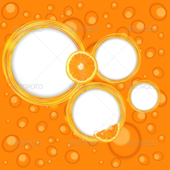 Abstract Frame with Orange Vector Illustration - Flowers & Plants Nature