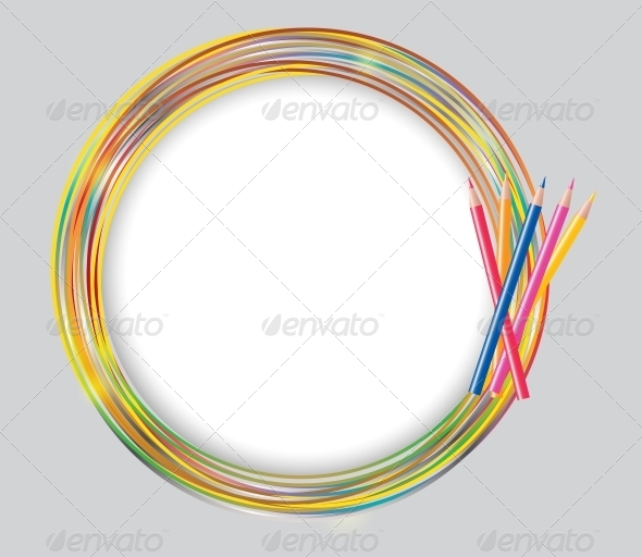 Abstract Circle Frame Vector Illustration - Flowers & Plants Nature