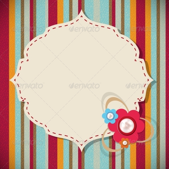 Frame in Retro Vintage Background - Flowers & Plants Nature