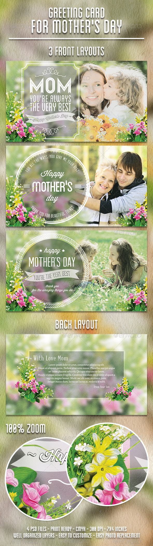 Greeting Card for Mother's Day - Holiday Greeting Cards