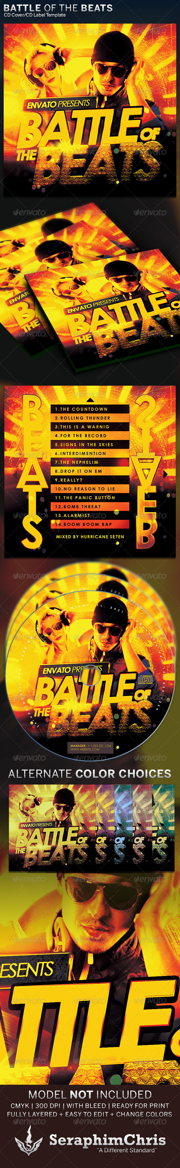 Battle of the Beats: CD Artwork Template - CD & DVD Artwork Print Templates