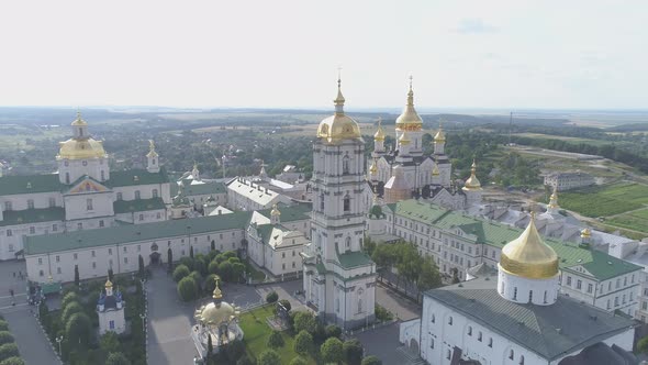 Aerial view of Pochaev Monastery alt