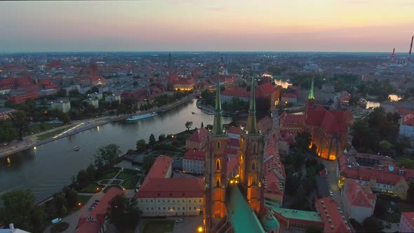 Cathedral Island in Wroclaw, Poland alt