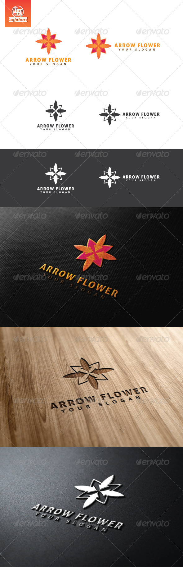Arrow Flower Logo Template - Nature Logo Templates