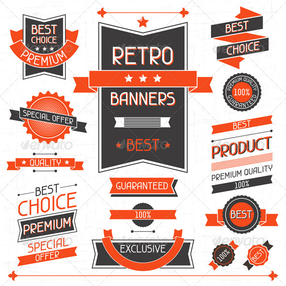 Retro Banners. Set of Labels and Stickers. - Retail Commercial / Shopping