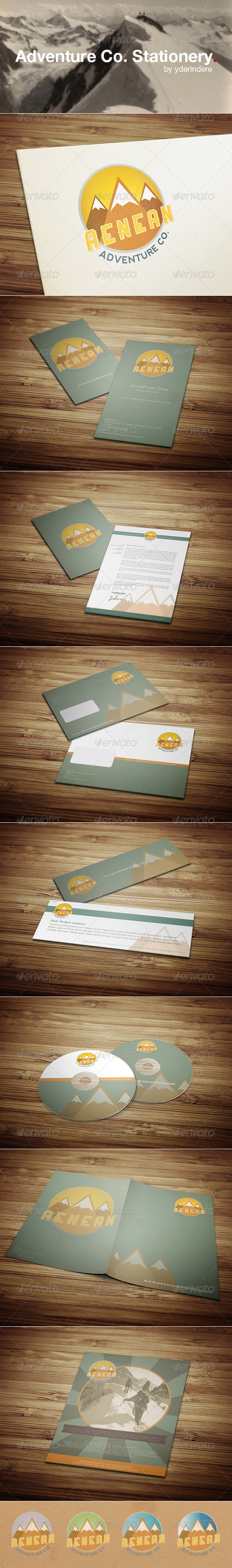 Adventure Co. - Retro Stationery 1 - Stationery Print Templates
