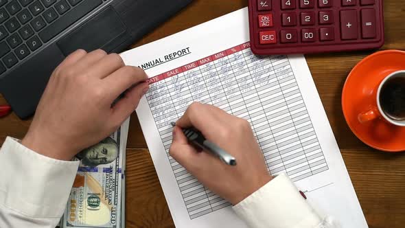 Accountant Fills Report