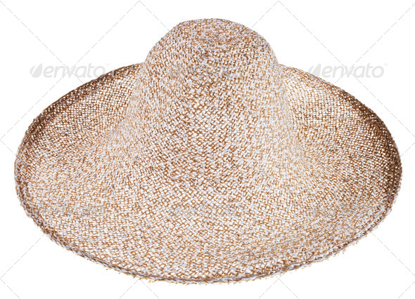 country straw wide brim hat - Stock Photo - Images