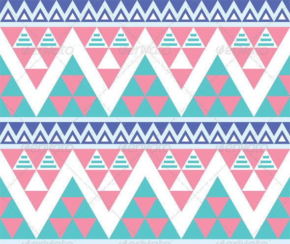 Tribal Aztec Colorful Seamless Pattern - Patterns Decorative