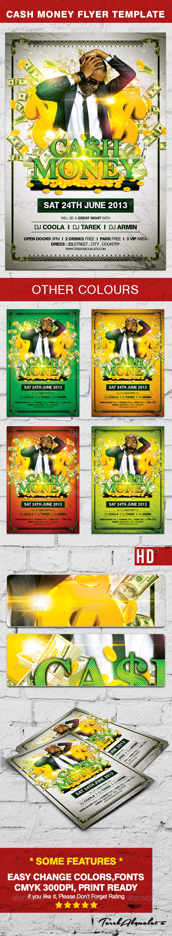 Cash Money Flyer - Clubs & Parties Events