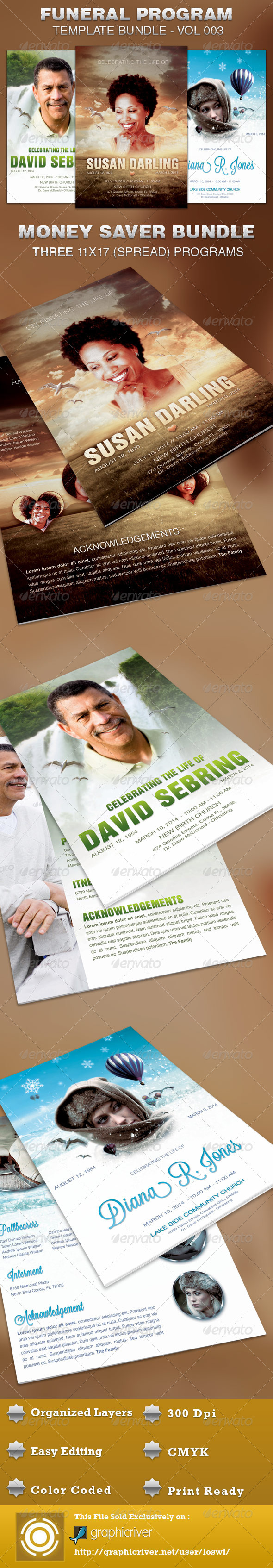 Funeral Program Template Bundle-Vol 003 - Informational Brochures