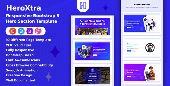 HeroXtra - Bootstrap 5 Hero Section Template
