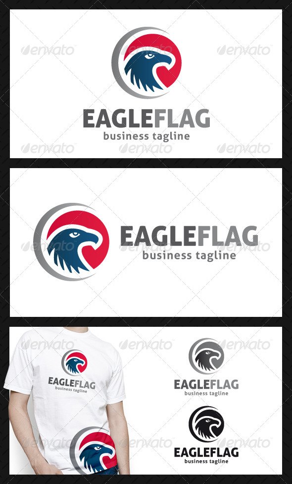 Eagle Flag Logo Template - Animals Logo Templates