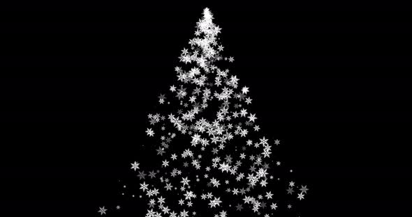 Christmas Tree made with White Snowflakes