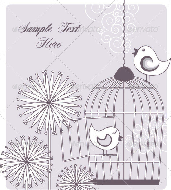Birds and Birdcage - Animals Characters