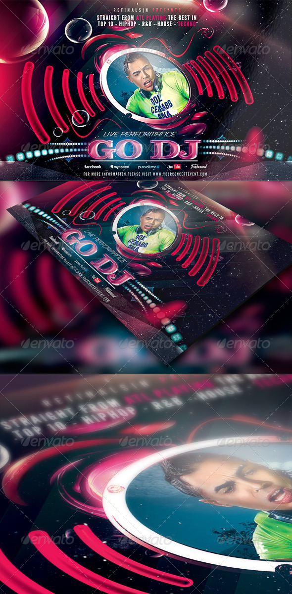 Go Dj "High Quality" Flyer Template - Clubs & Parties Events
