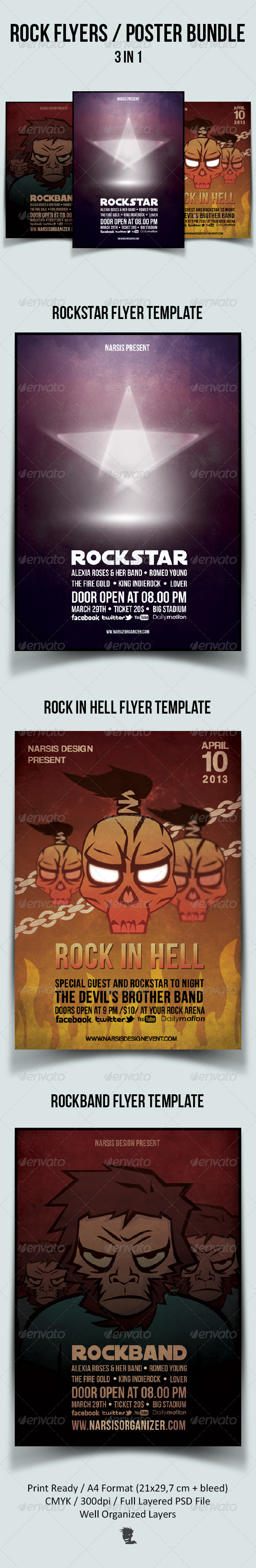 Rock Flyers/Posters Bundle - Concerts Events