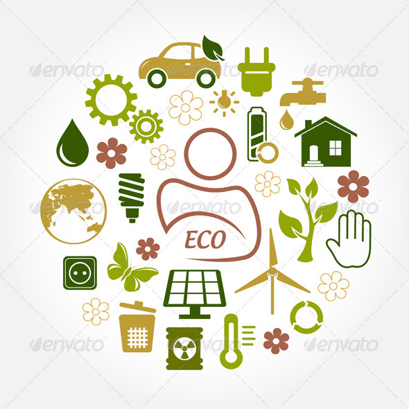 Eco Green Icons - Industries Business