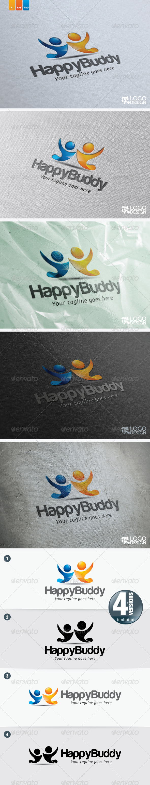 Happy Buddy - Humans Logo Templates