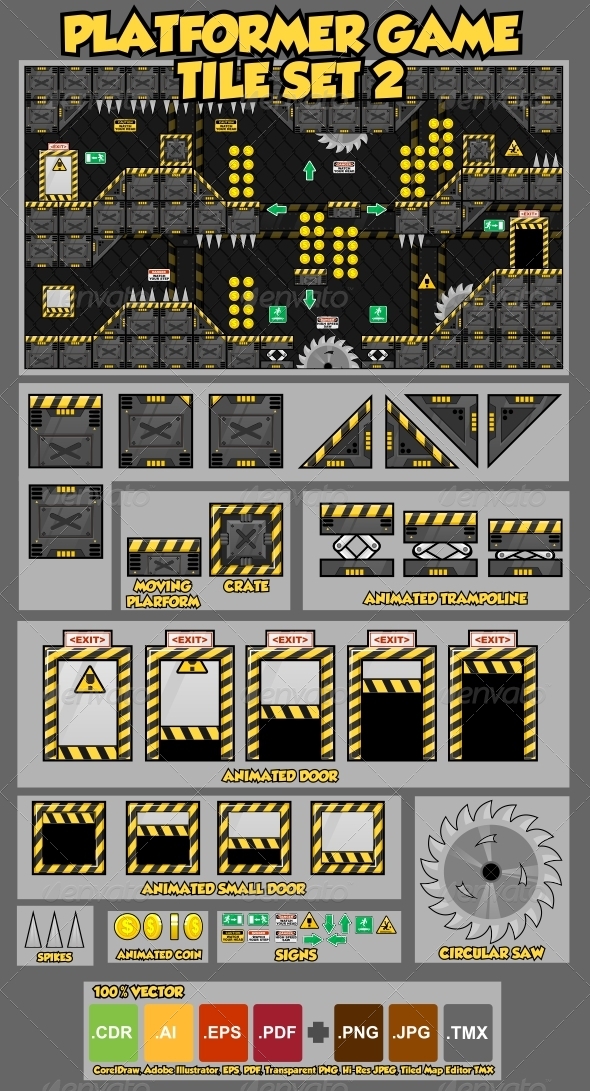 Free Industrial Zone Tileset by Free Game Assets (GUI, Sprite