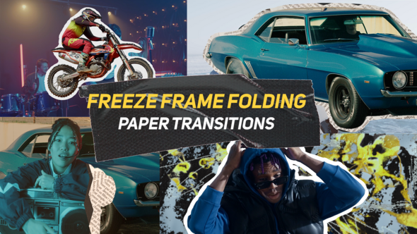Freeze Frame Folding Paper Transitions broadcast-packages template preview
