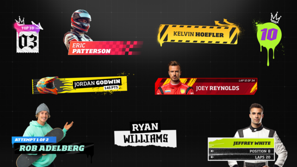 Extreme Sport Lower Thirds Elements template preview