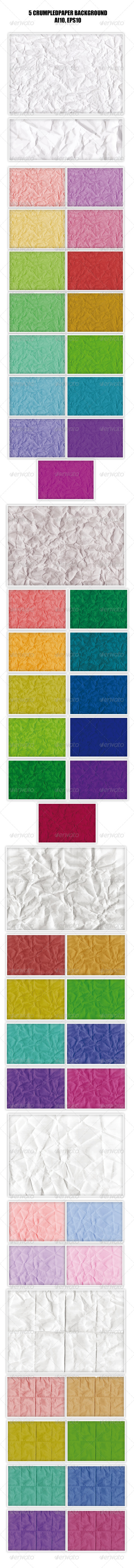 5 Crumpled Paper Backgrounds - Backgrounds Decorative