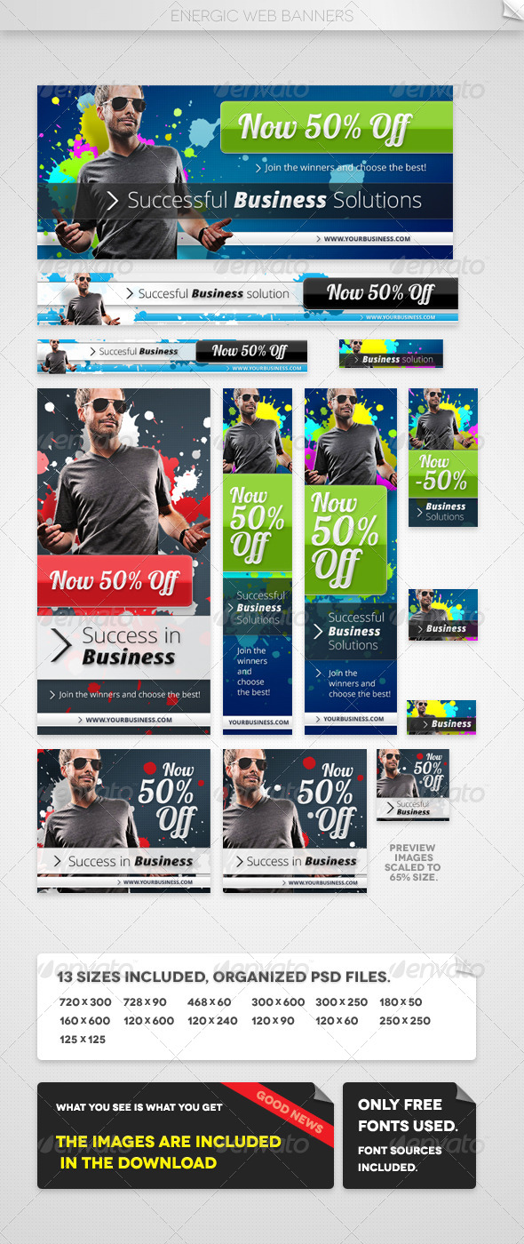 Energic Web Banners - Banners & Ads Web Elements