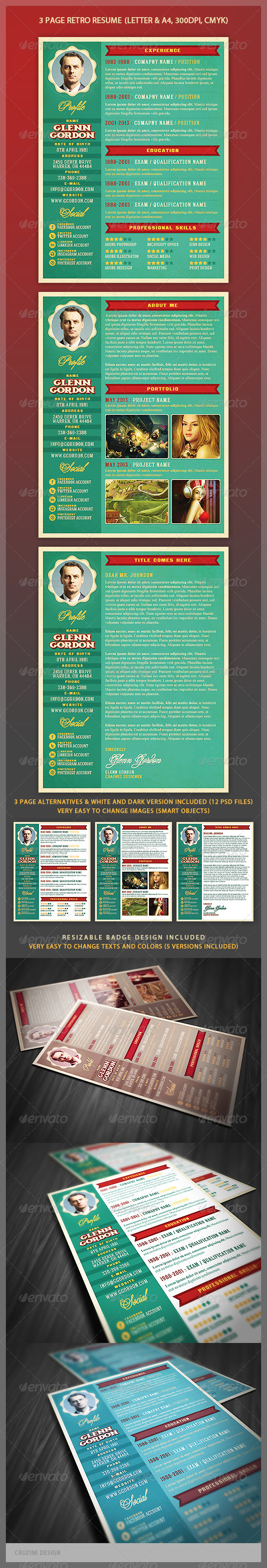 Retro Resume Template - Resumes Stationery