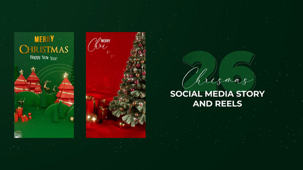 Christmas Story&Reels V2 broadcast-packages template preview
