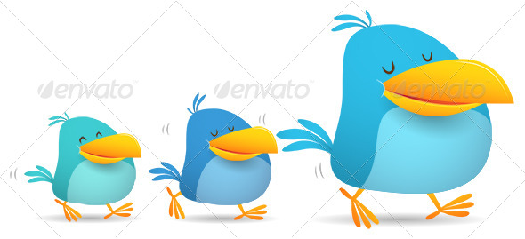 Three Birds Walking - Animals Characters