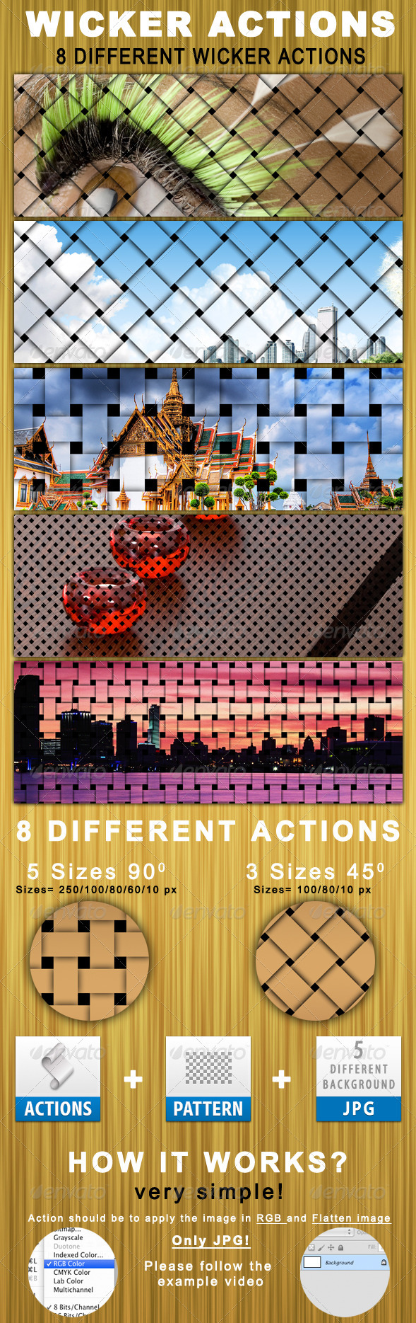 Wicker Styles Actions Set 8 - Photo Effects Actions