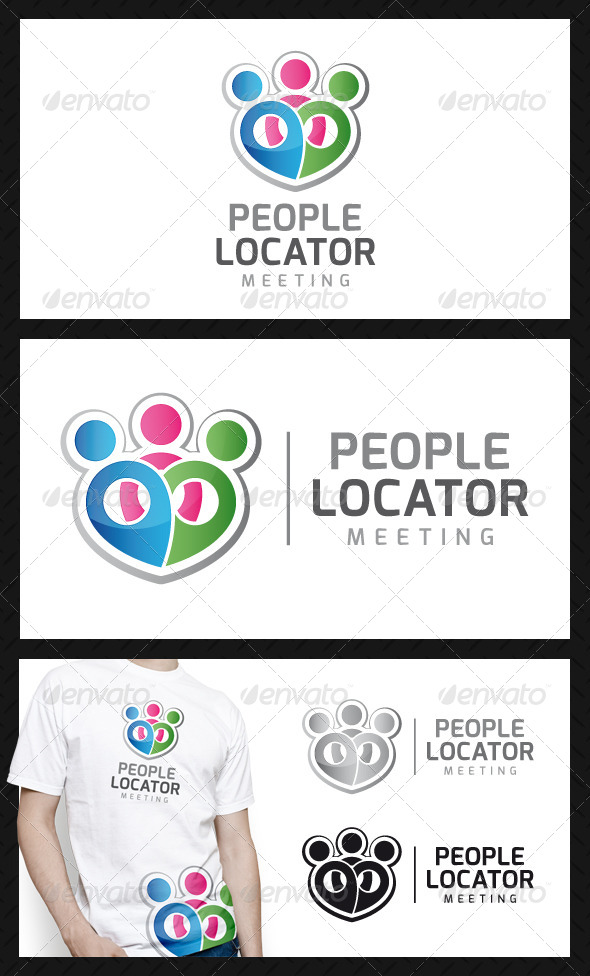 People Locator Logo Template - Humans Logo Templates
