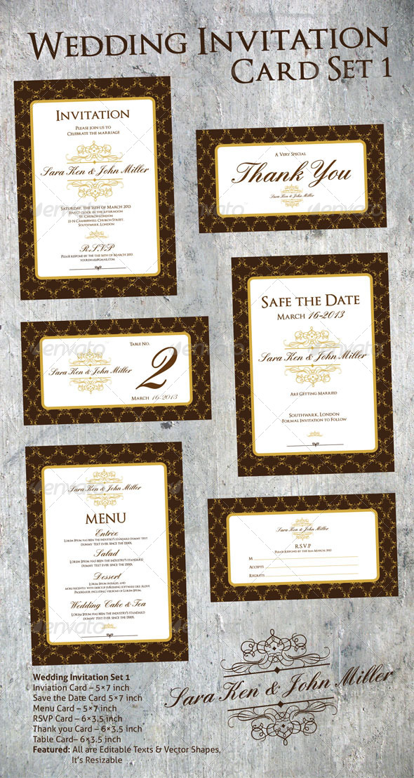 Wedding Invitation Set 1 - Weddings Seasons/Holidays