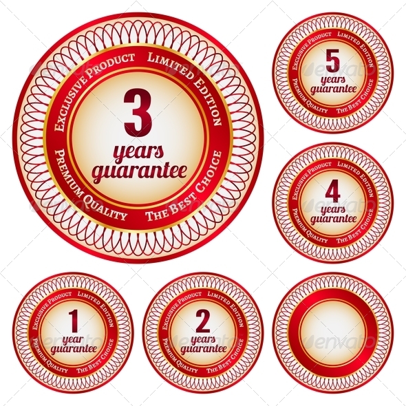Labels From 1 To 5 Years Guarantee - Retail Commercial / Shopping